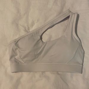 White one shoulder sports bra - size S